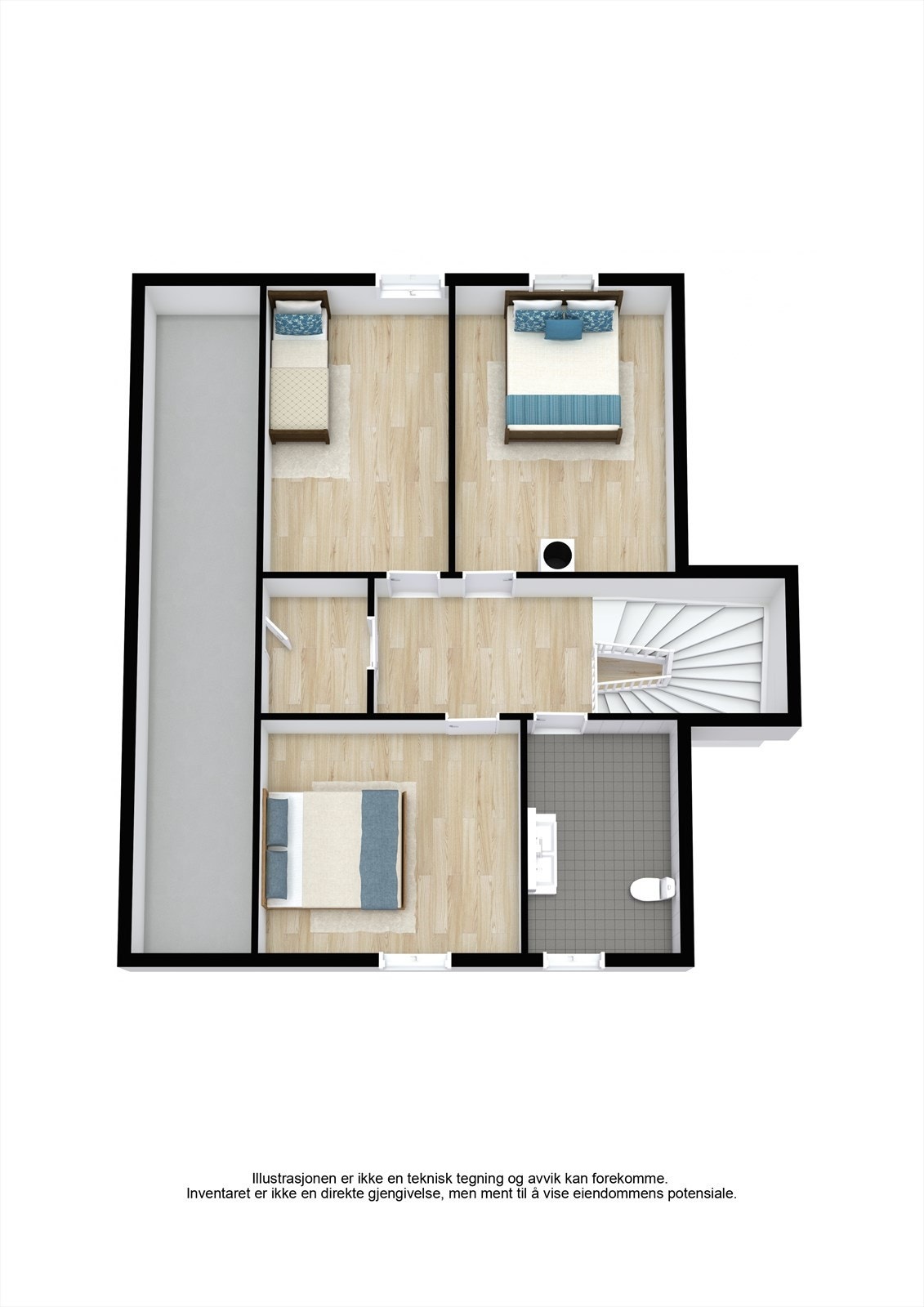 Planskisse loftsetasjen Galleribilde