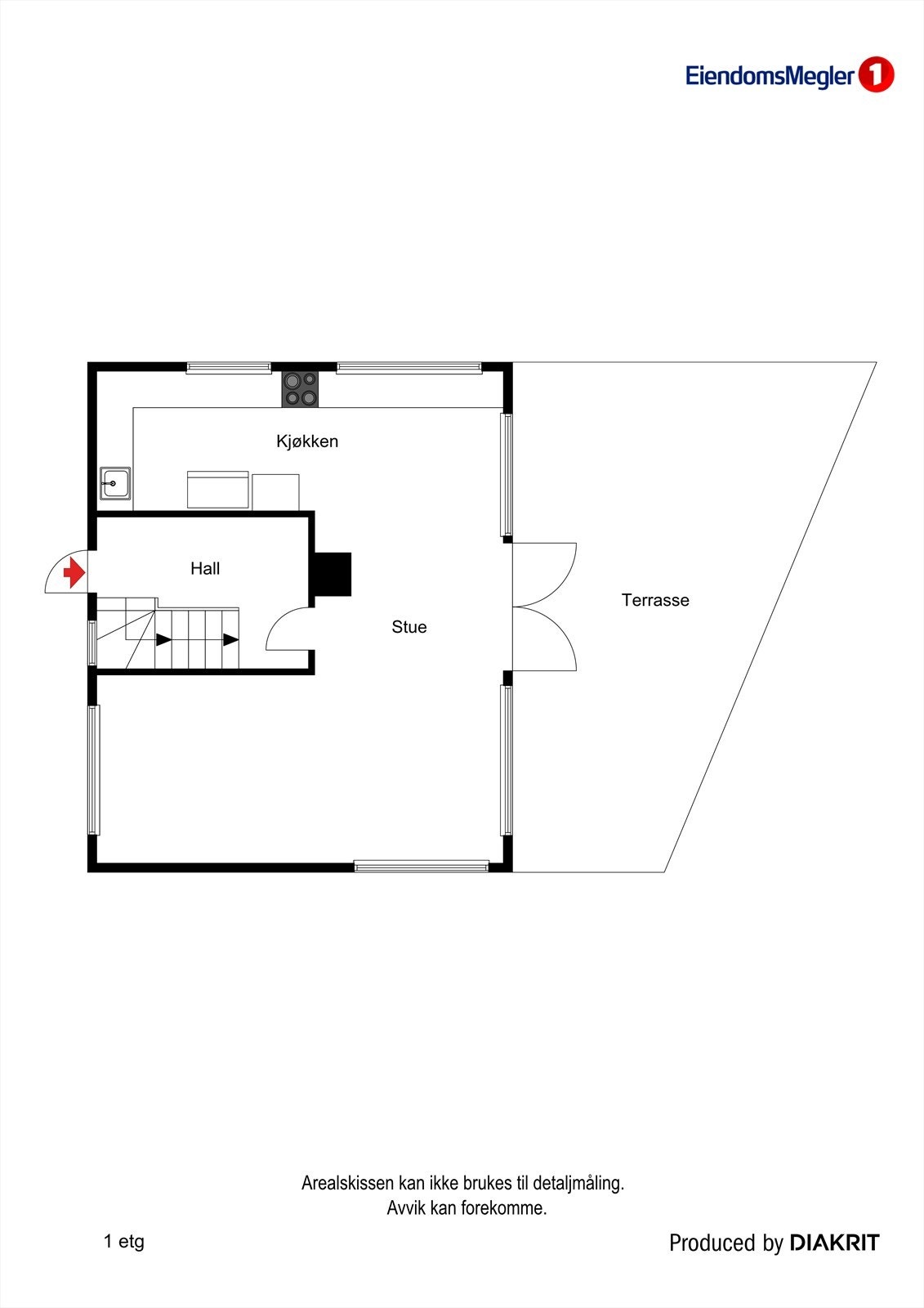 Planløsning 1 etg. Galleribilde