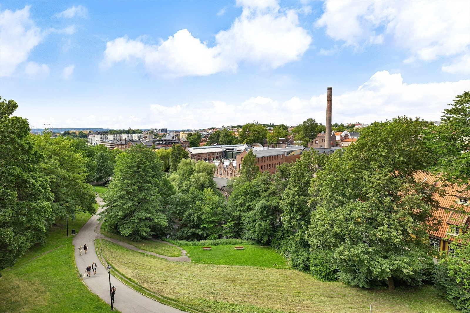 Gangstien langs Akerselva blir grønn og frodig sommerstid Galleribilde