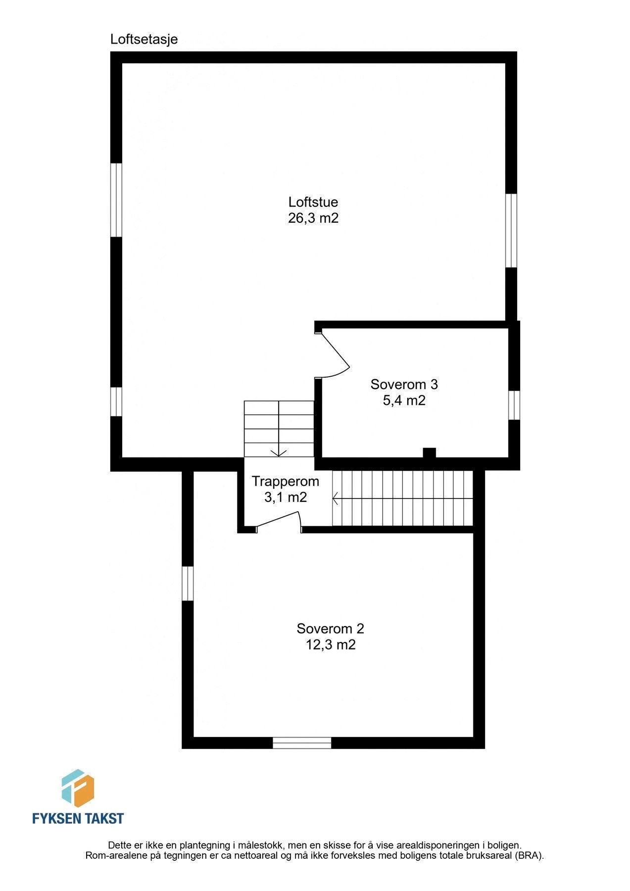 Planskisse loftsetasje. Galleribilde