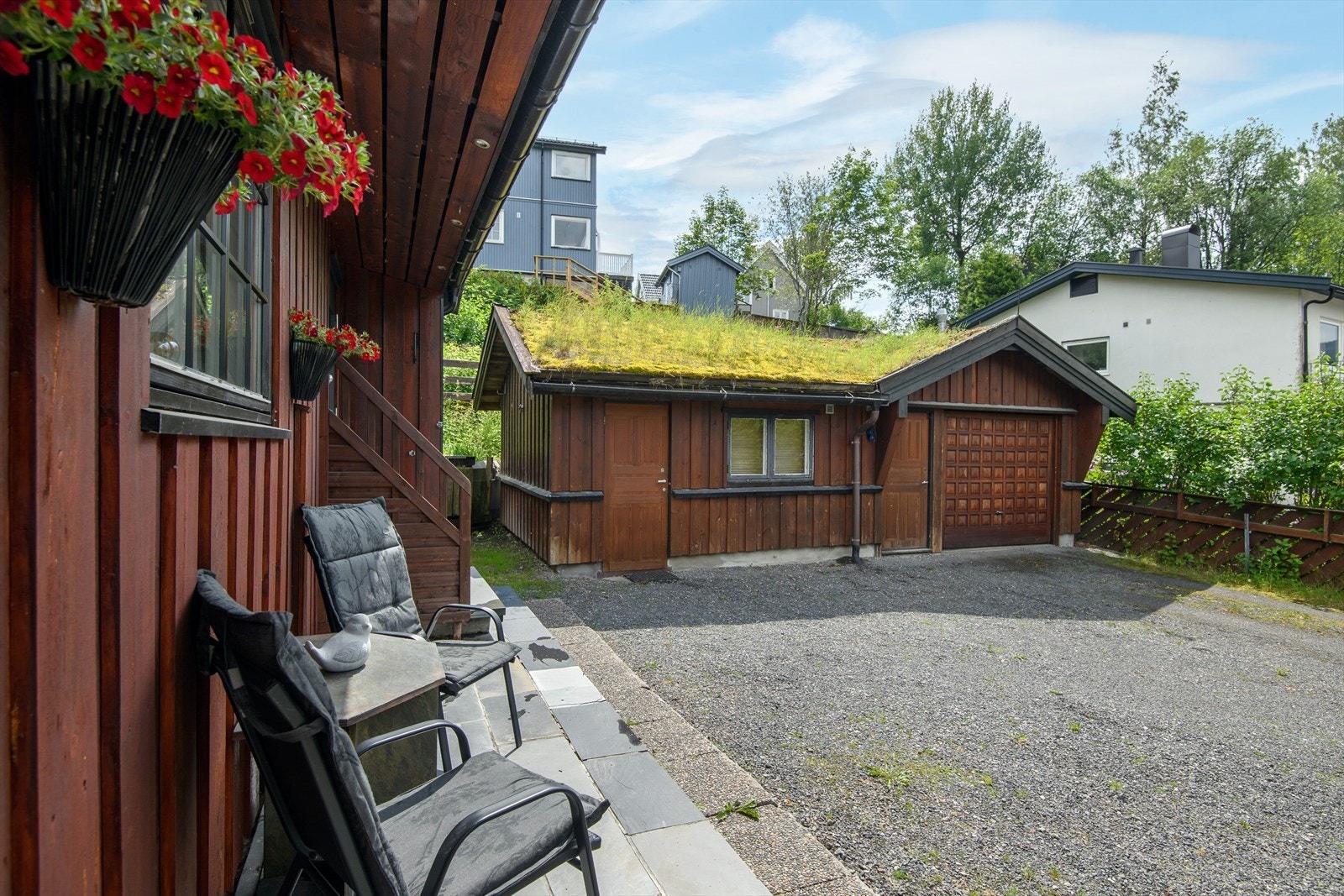 Frittstående garasjebygg med større, innredet rom Galleribilde