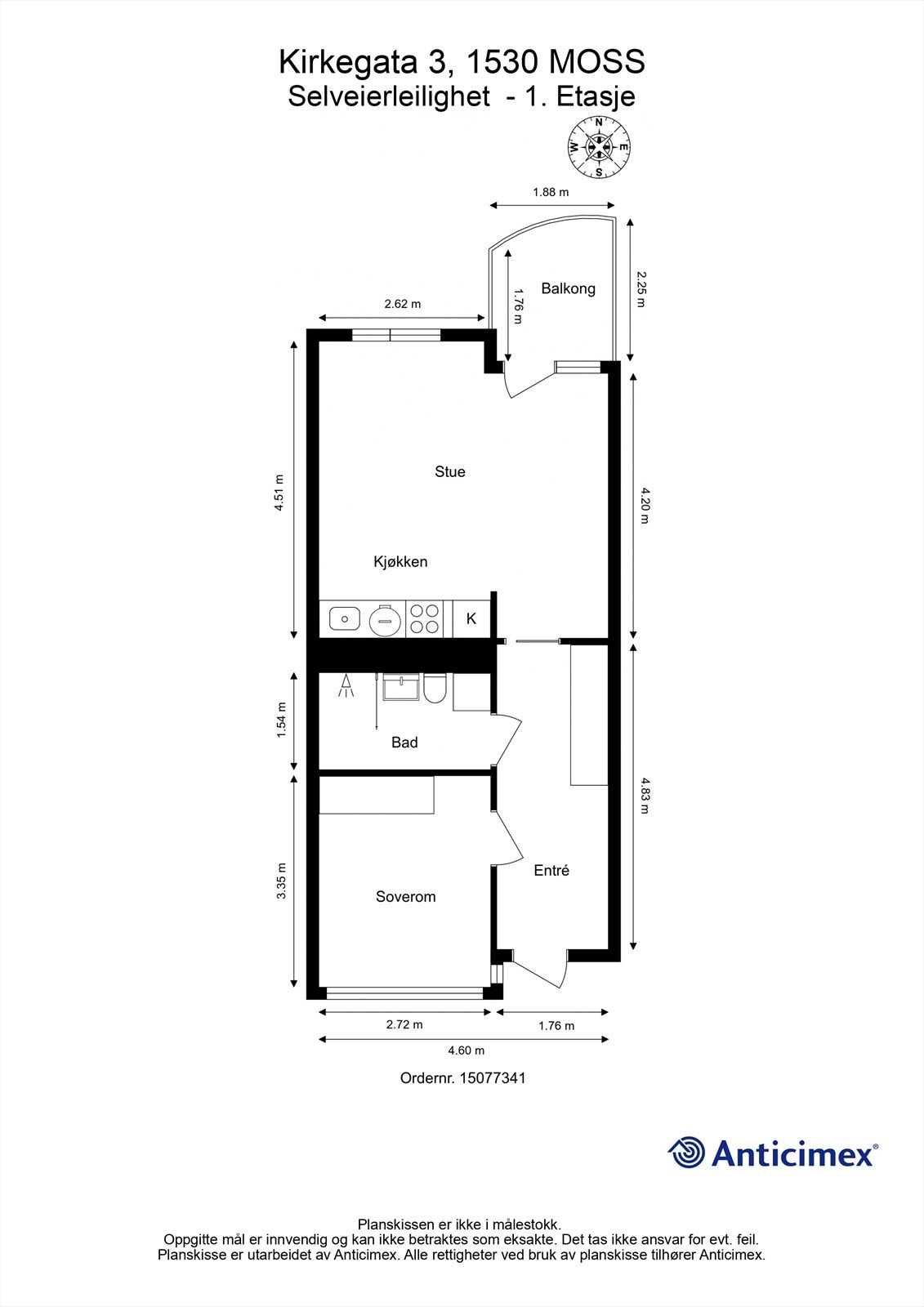 Leiligheten disponerer i tillegg ekstern bod. Galleribilde