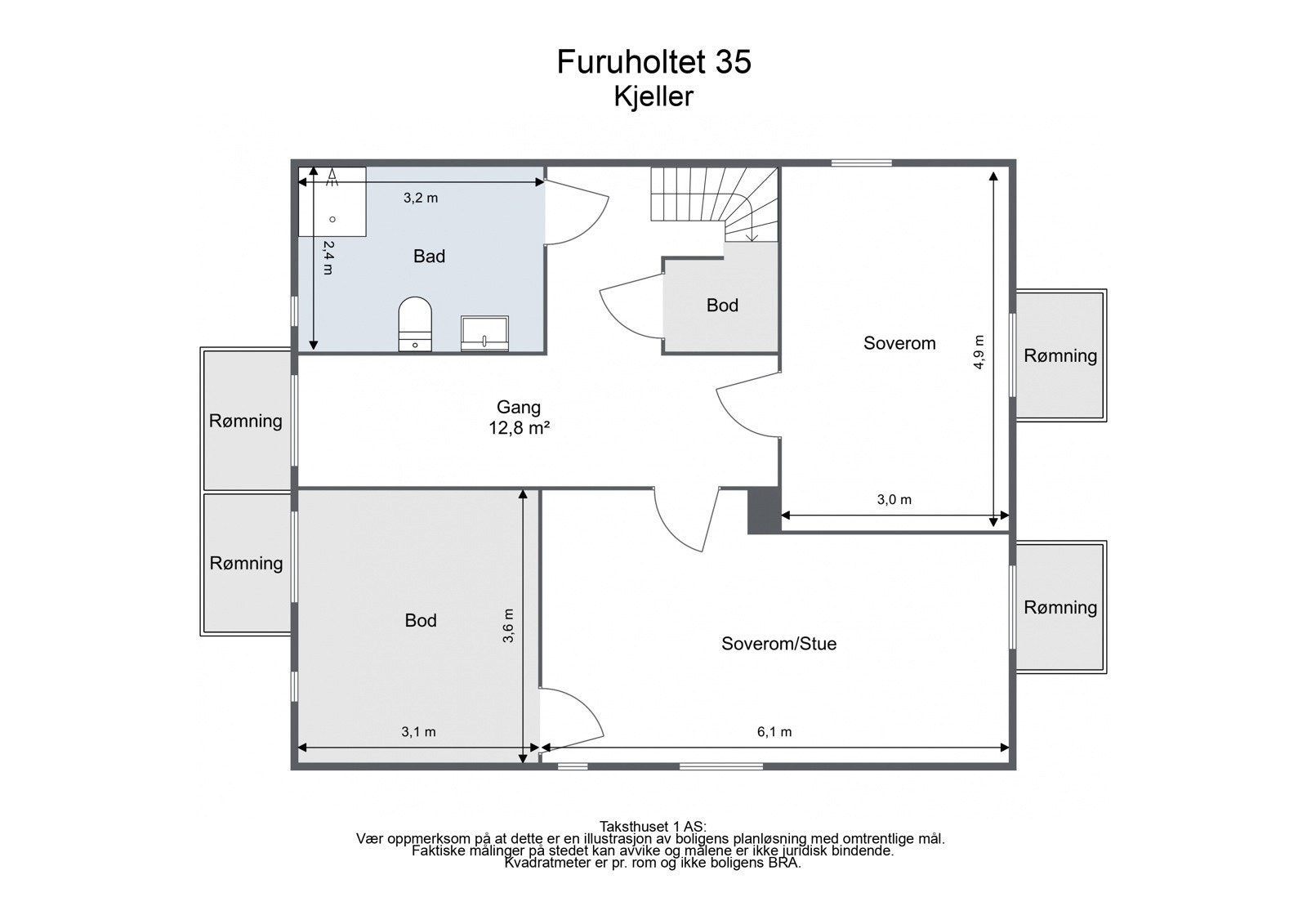 Plantegning - Kjelleretasje Galleribilde