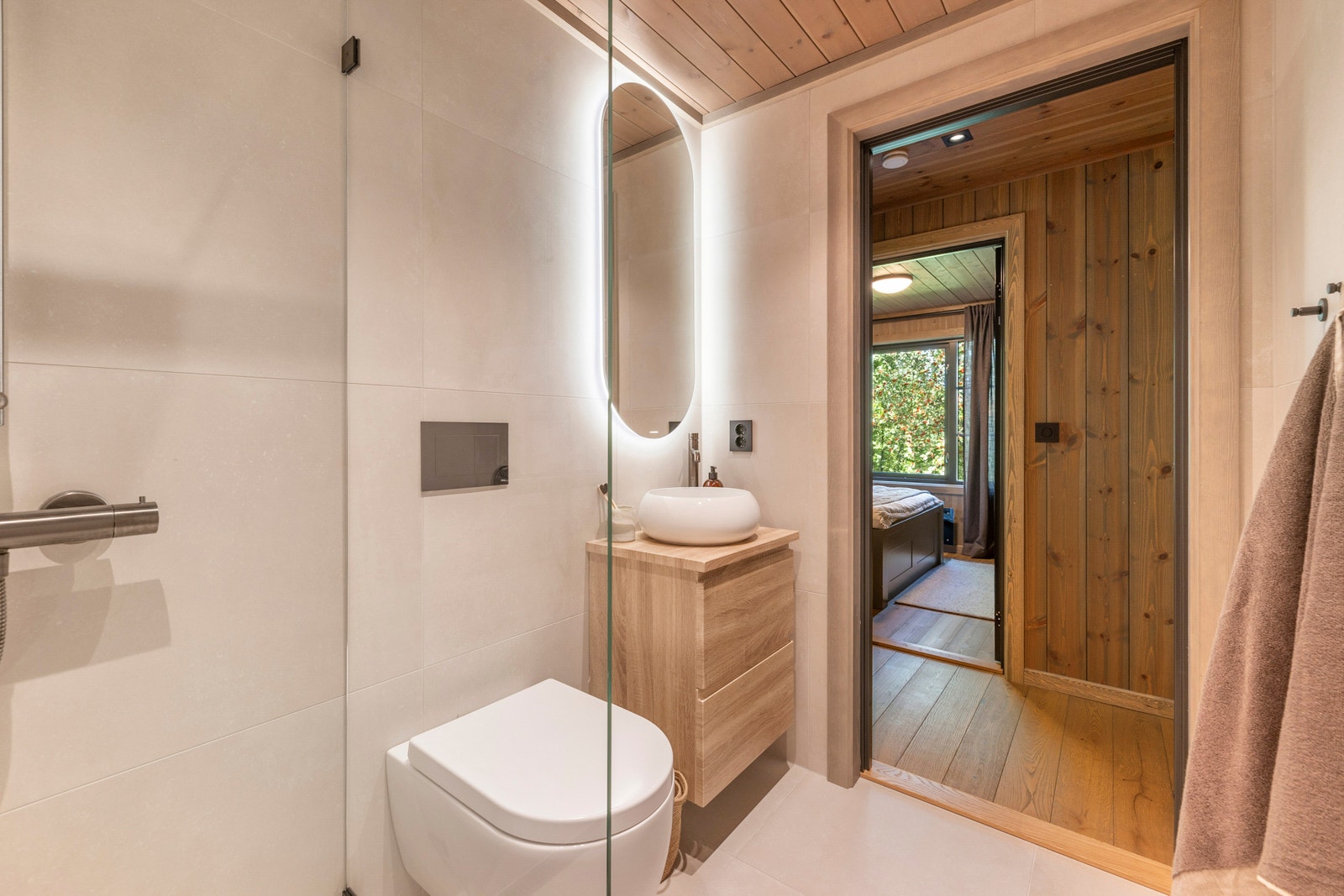 Bilde fra vår visningshytte på Norsk Hyttesenter, Hellerudsletta Galleribilde