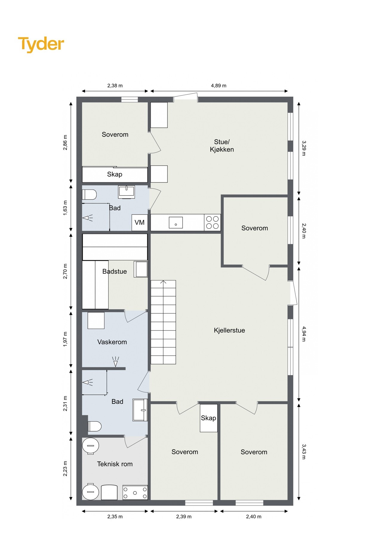 Plantegning underetasje Galleribilde