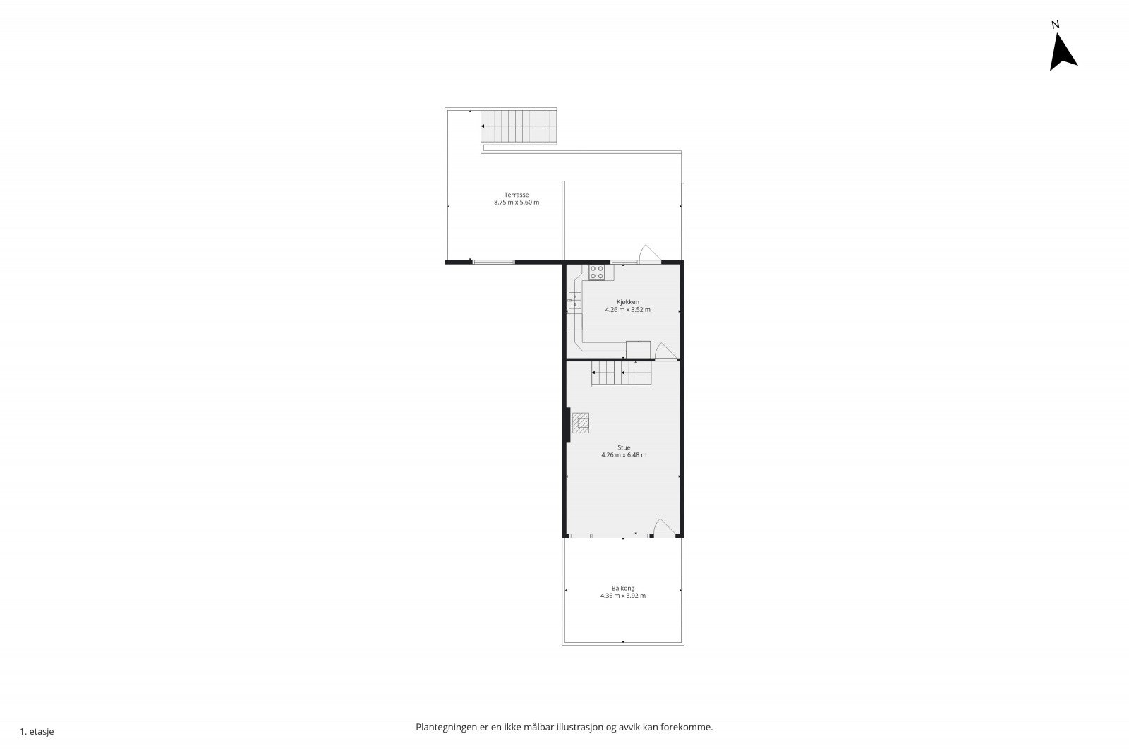 Plantegning 1. etasje Galleribilde