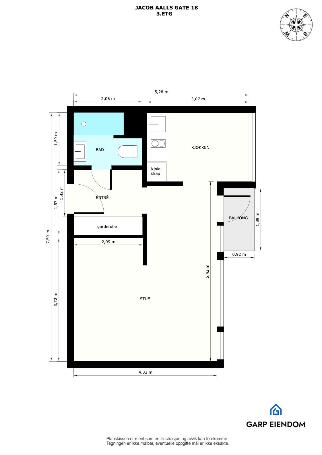 Plantegning med mål Galleribilde