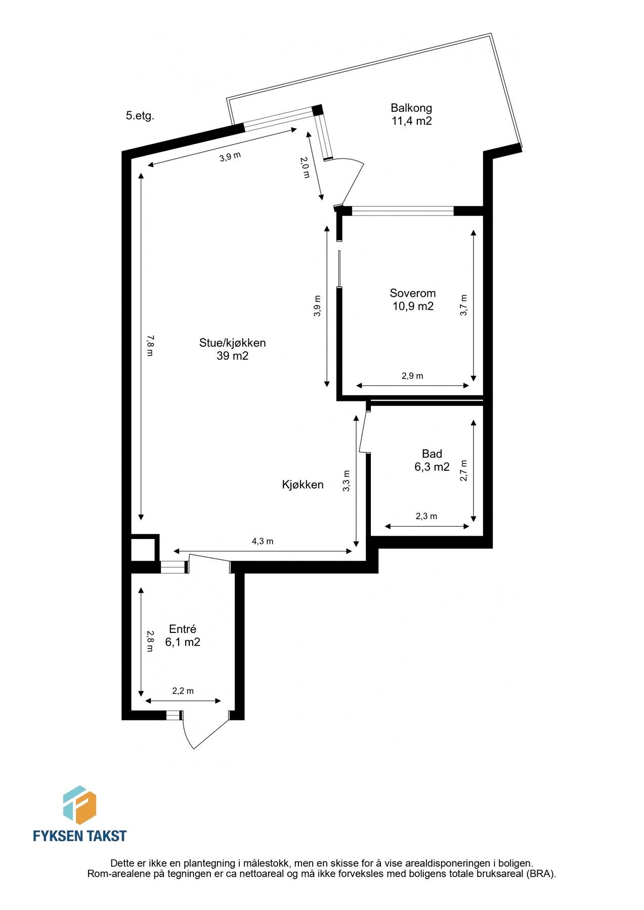 Målsatt planskisse. Galleribilde