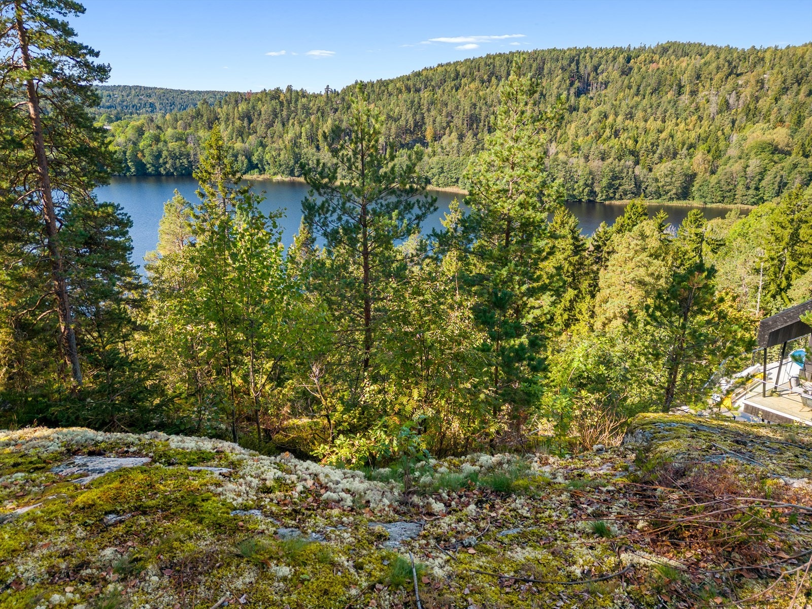Tomtens skrånende terreng kan gi deg mulighet til å eksperimentere med innovative designelementer og skape en arkitektonisk perle. Du vil nok også inkludere store vinduer som rammer inn den fantastiske utsikten. Galleribilde