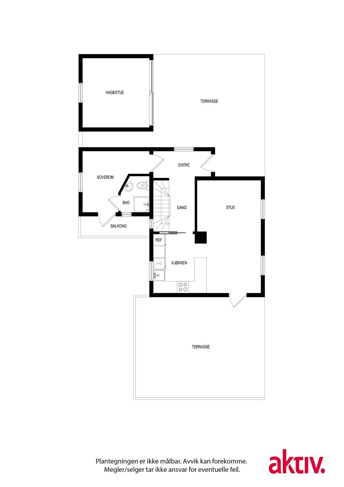 Plantegning hovedetasje. Galleribilde