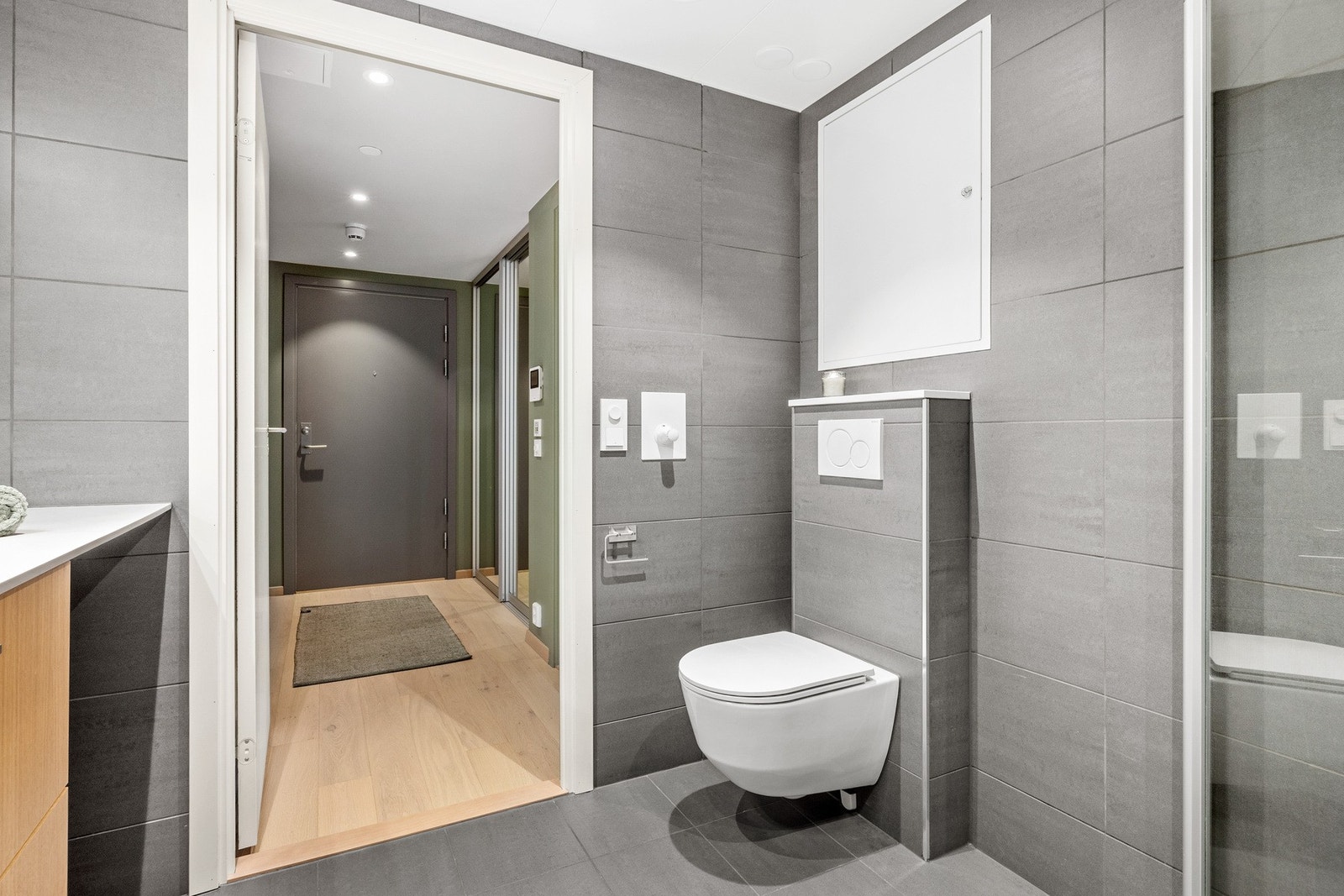 Her er det også opplegg for vaskemaskin. Varmtvann og fyring à-konto er for øvrig inkludert i felleskostnader Galleribilde