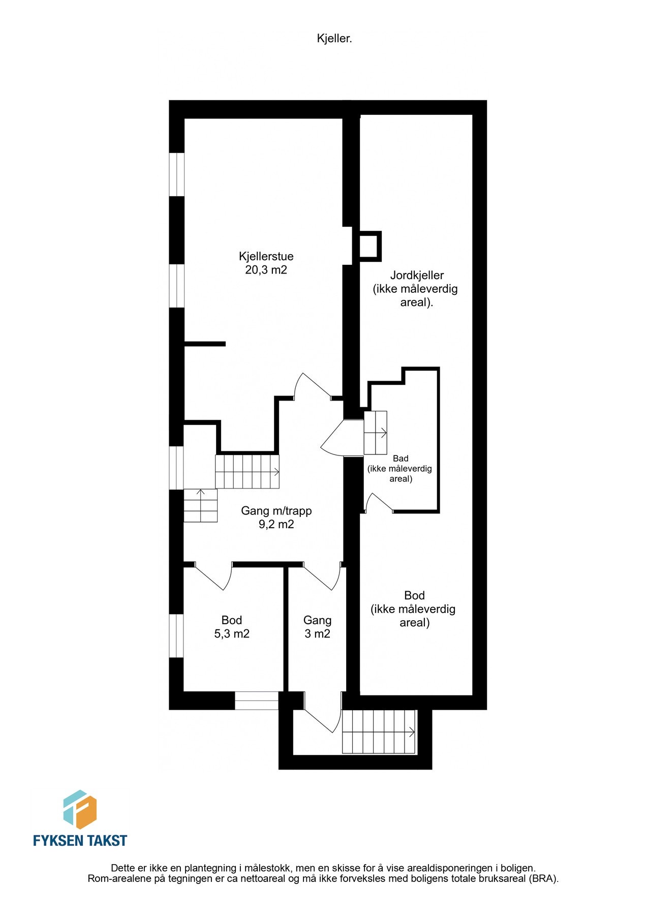 Planskisse kjeller. Galleribilde