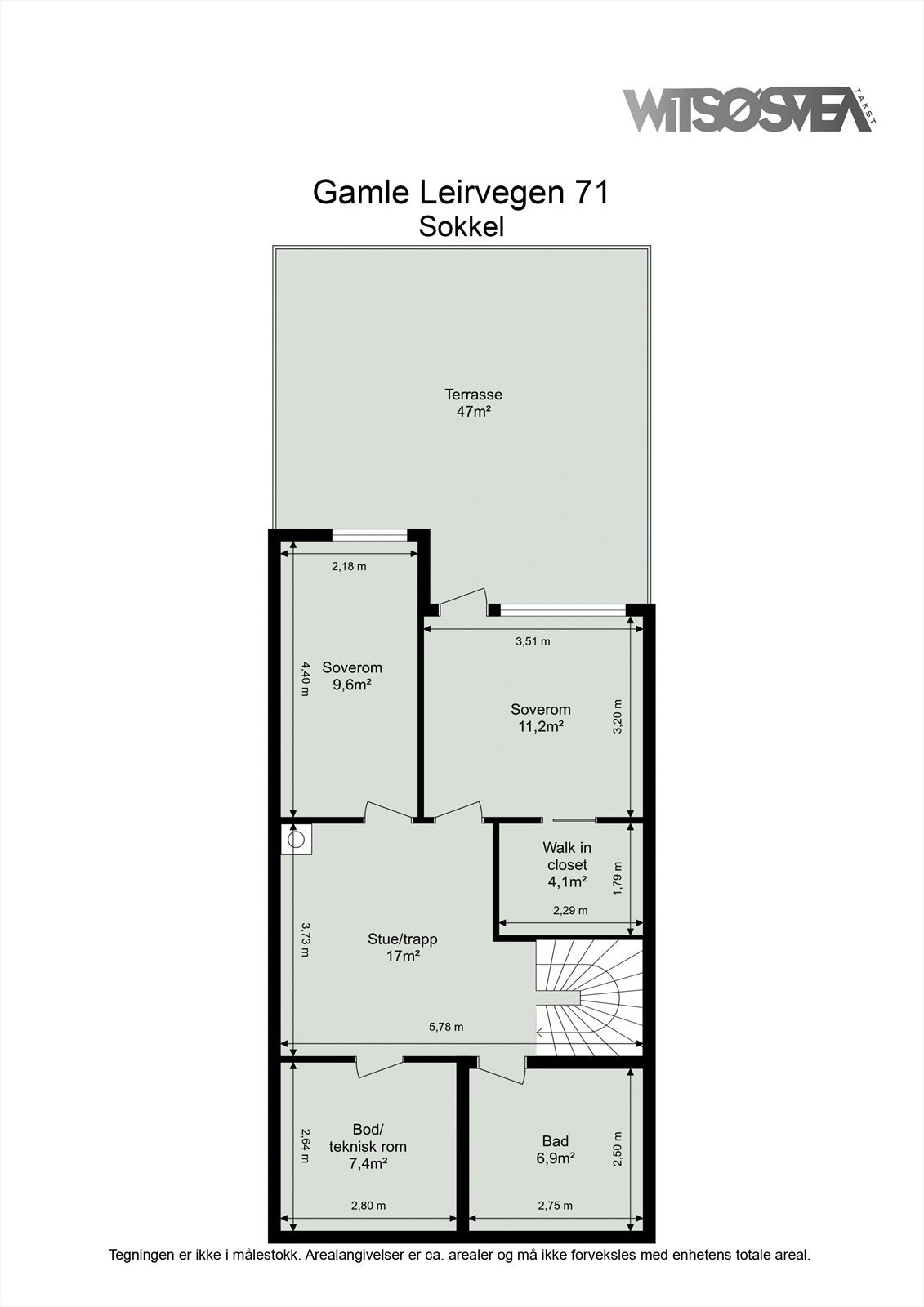 Planskisse sokkeletasje. Galleribilde