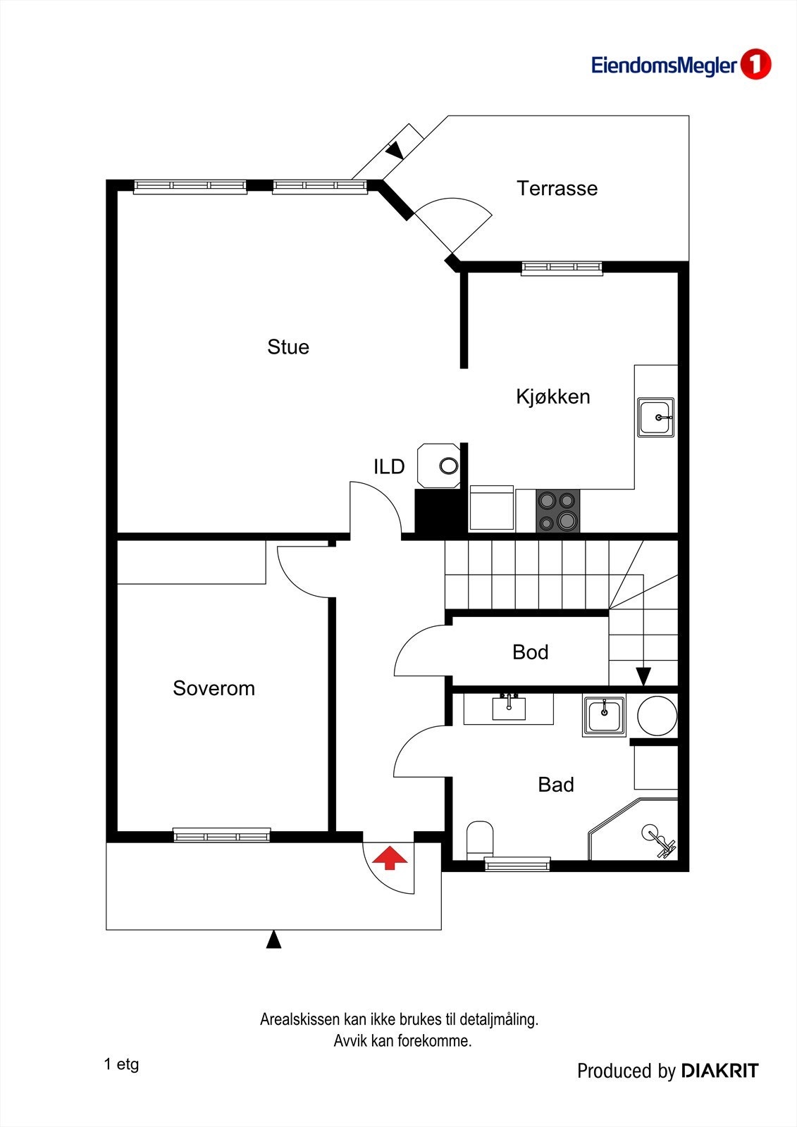 Plantegning hovedetasje. Galleribilde