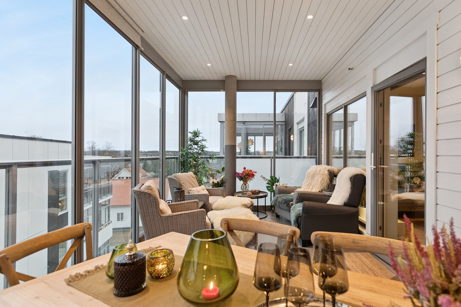 Balkongen blir en naturlig forlengelse av leiligheten. Galleribilde