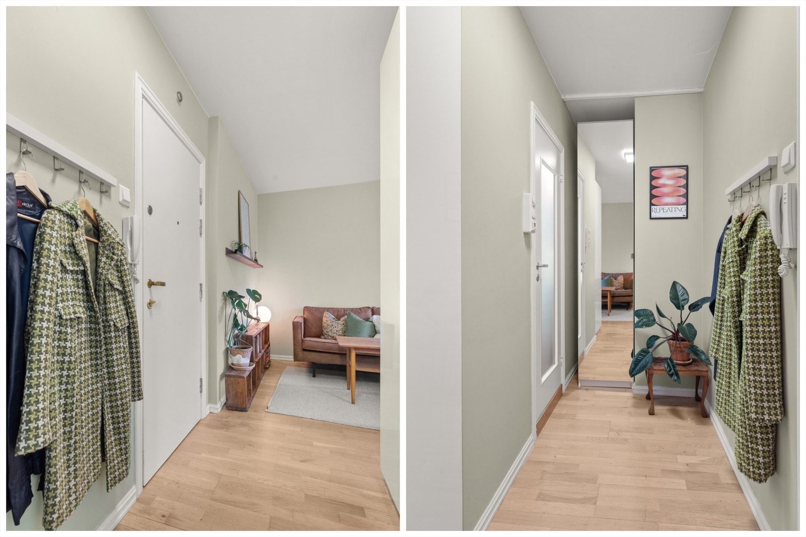 Velkommen inn! Entréen er lys og innbydende og gir et umiddelbart godt førsteinntrykk. Galleribilde