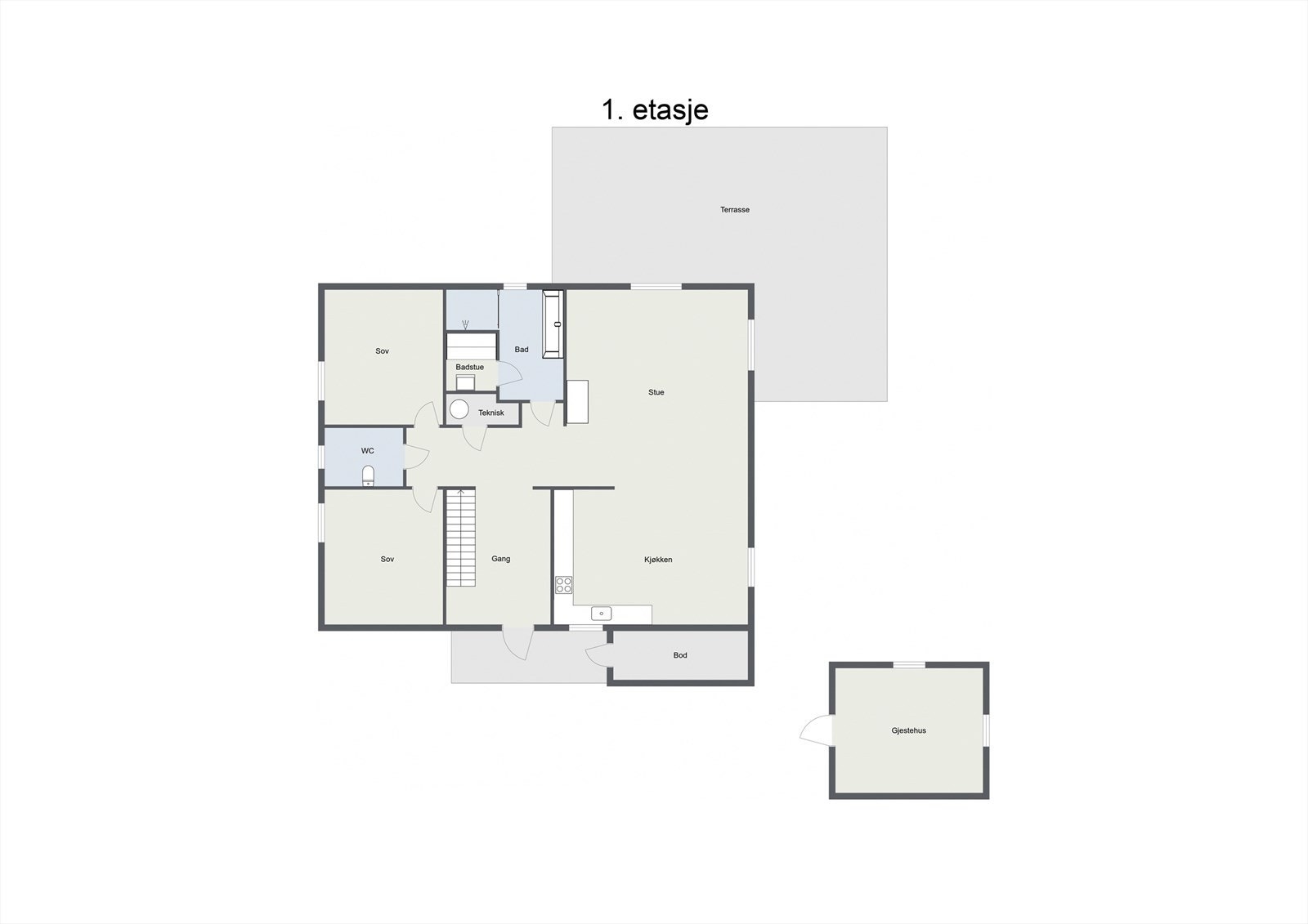 Plantegning 1.etasje. Galleribilde