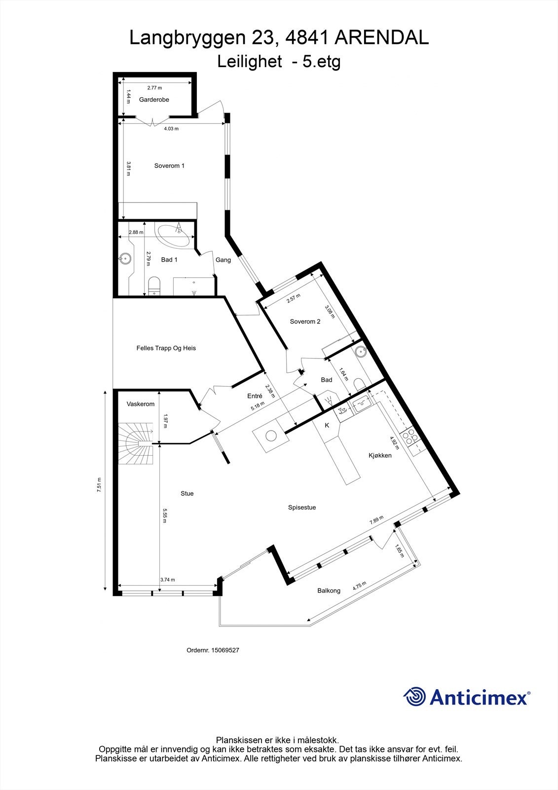 Plantegning- 5 etg. Galleribilde