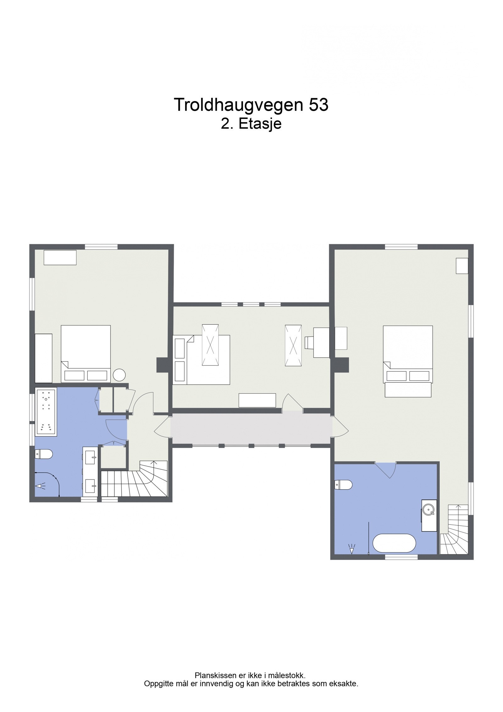 Planløsning i 2. etg. i hovedboligen Galleribilde