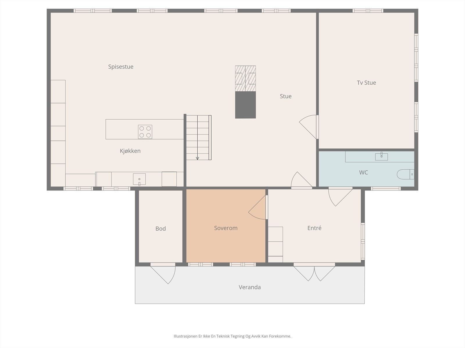 Plantegning, 1.etasje. Galleribilde