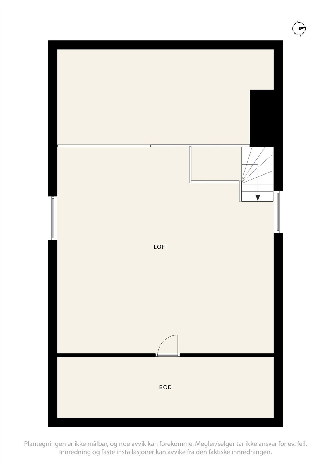 Loft. (Innredet som stue) Galleribilde