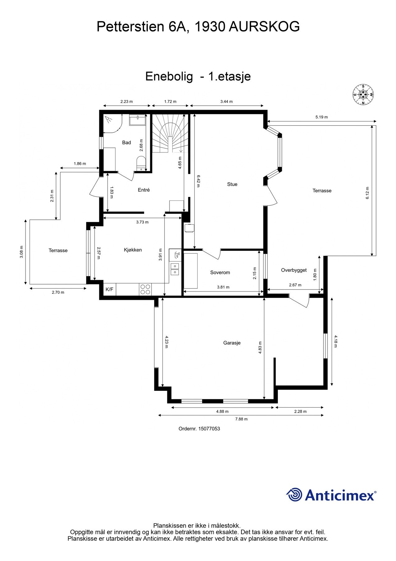 Nå skal vi inn, men først planskisse så du får orientert deg litt før du ser videre. Galleribilde