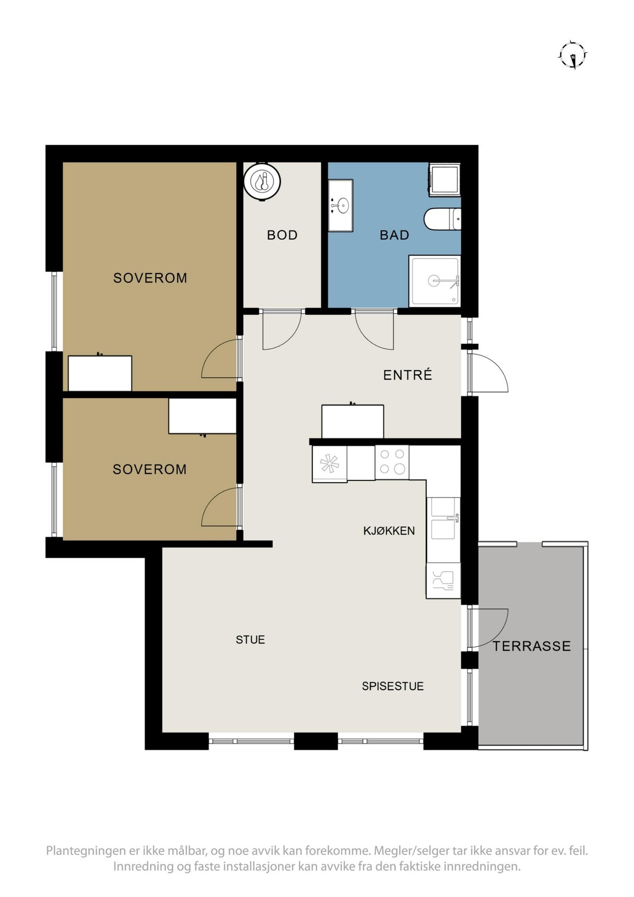 Planskisse over leiligheten. Galleribilde