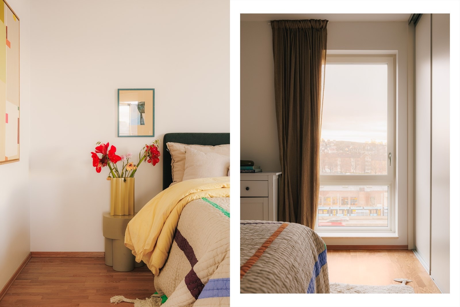 Store vinduer gir godt med lys. Garderobskap med skyvedører medfølger Galleribilde