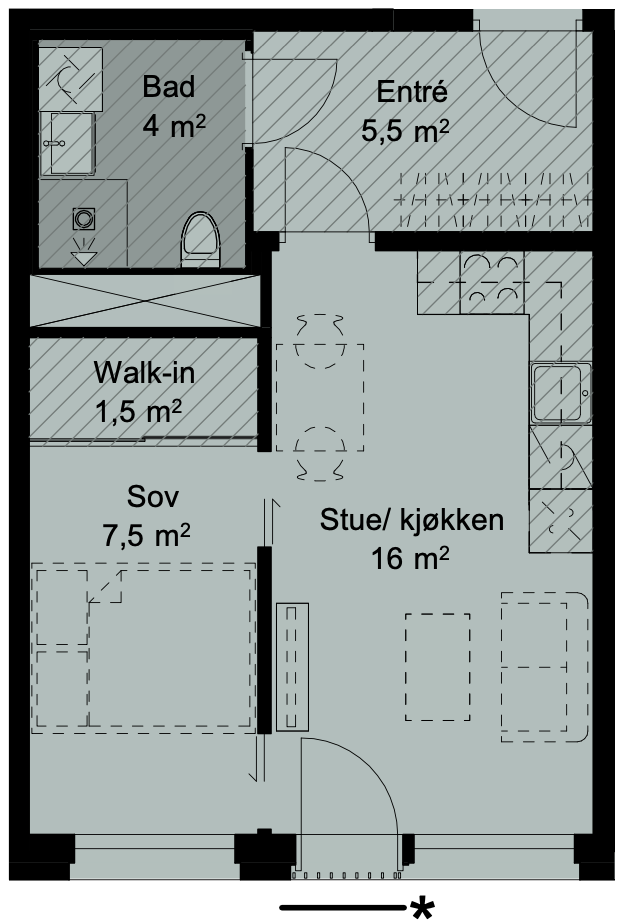 Plantegning av leiligheten Galleribilde