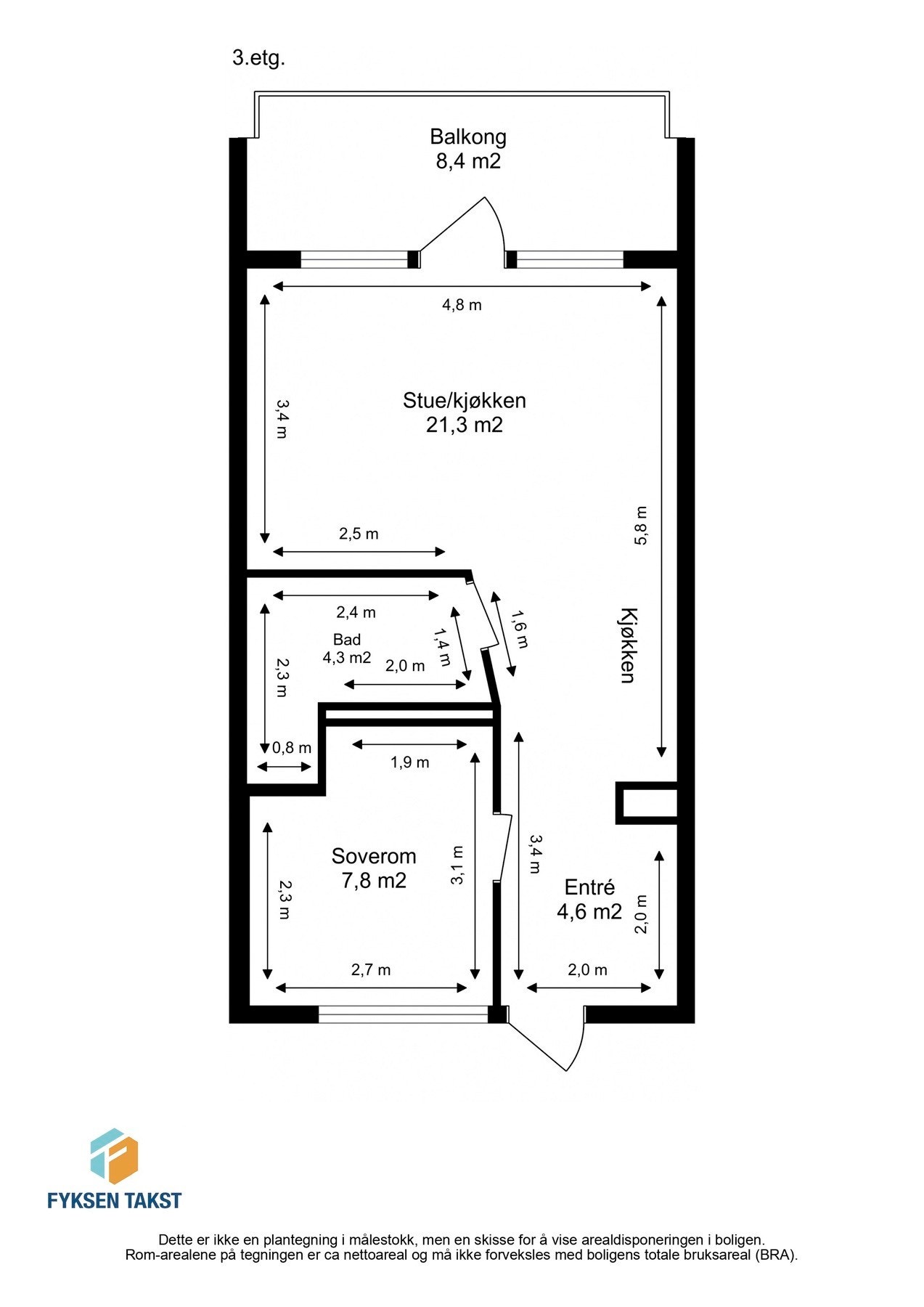 Målsatt planskisse. Galleribilde