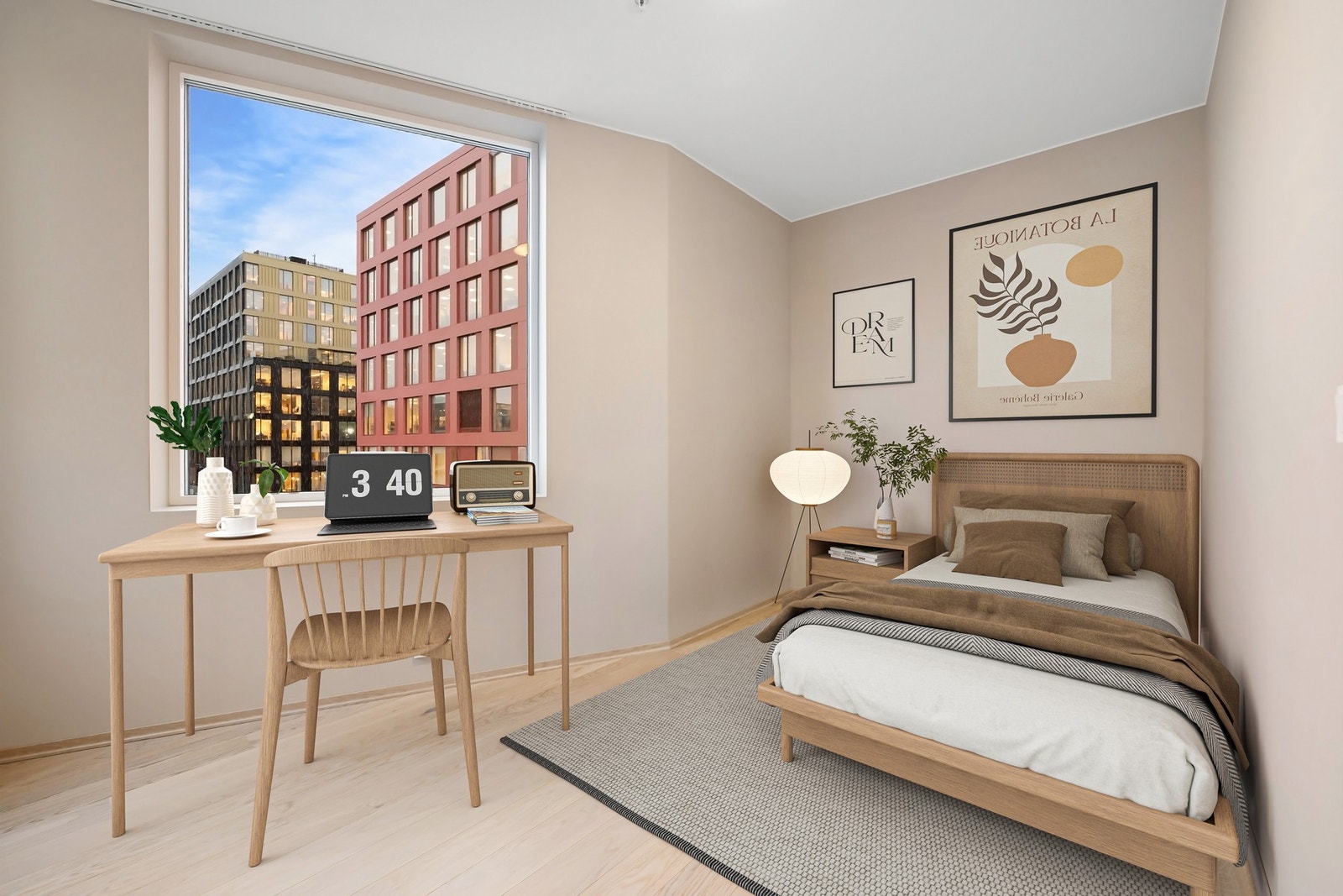 Pent soverom. Bildet er digitalt møblert. Galleribilde