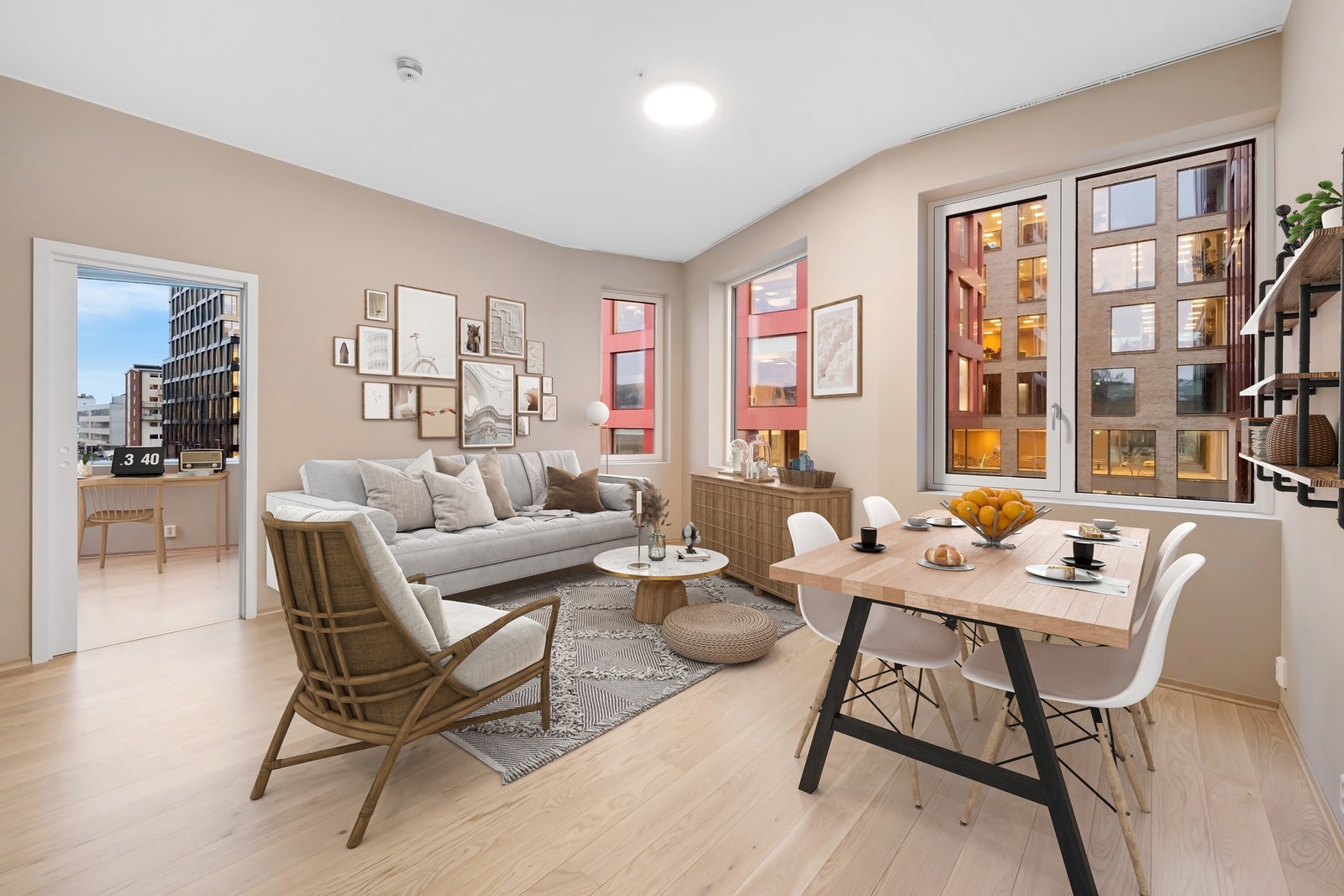 EiendomsMegler 1 ved Markus Tangvik har gleden av å presentere en moderne 2-roms leilighet i Veisletten alle 13. Bildet er digitalt møblert.
Foto: Krokstad & Nervik Boligfotografer, (Jens Martin Nervik) Galleribilde