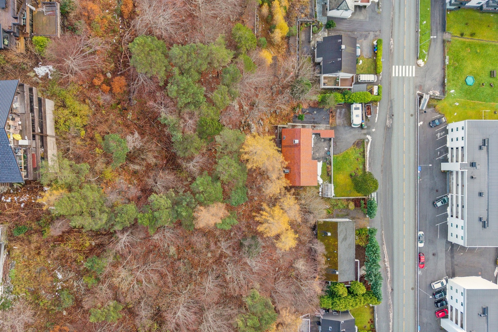 Tomten sett fra fugleperspektiv. Galleribilde