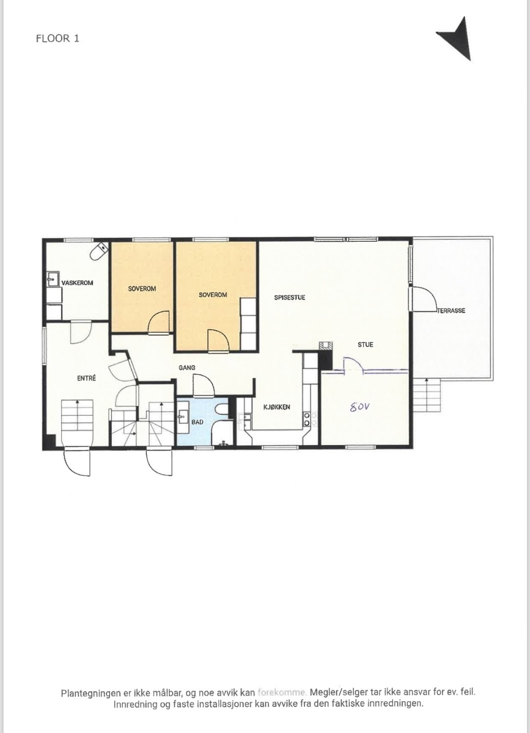Plantegning 1 etg. Galleribilde
