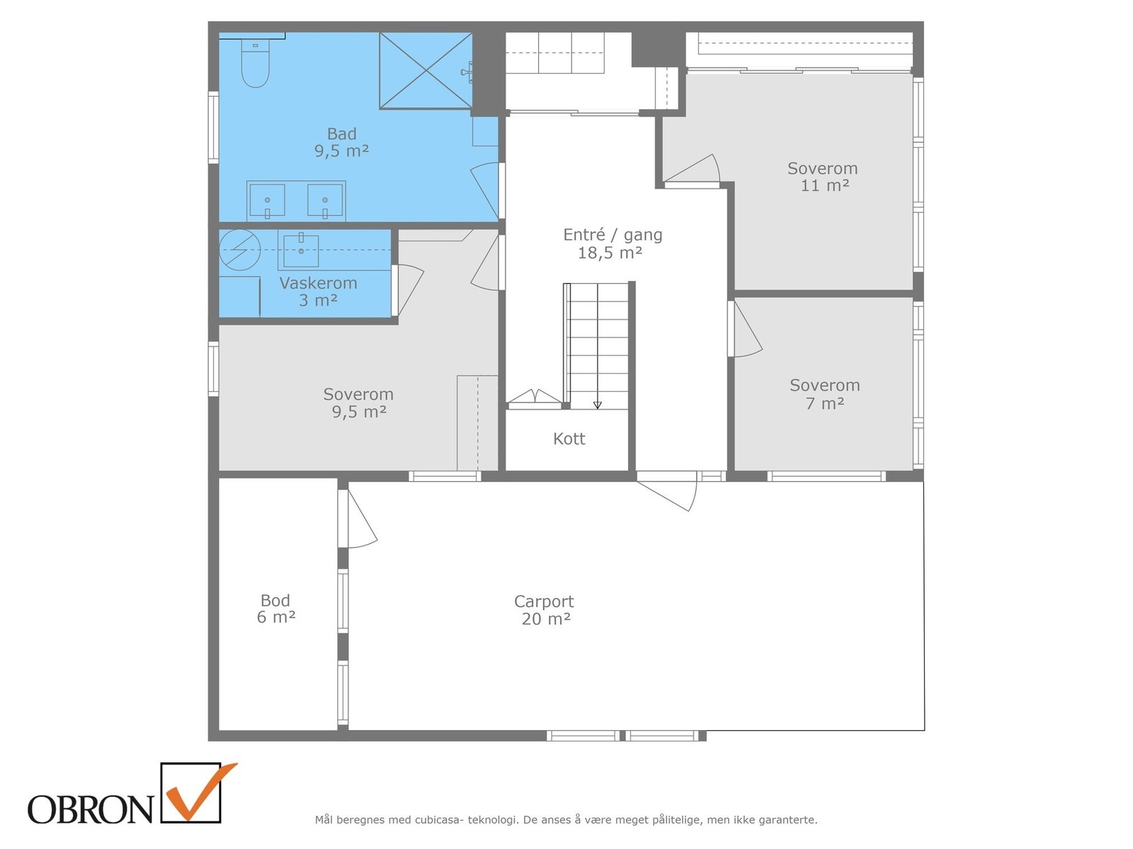 Planskisse sokkeletasje. Galleribilde