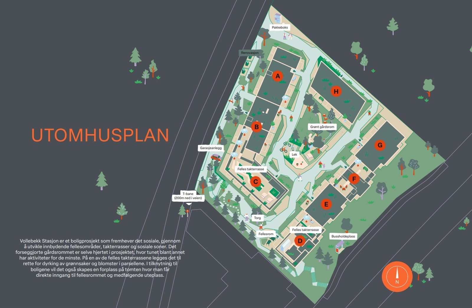 Illustrasjon utomhusplan. Avvik kan forekomme. Galleribilde