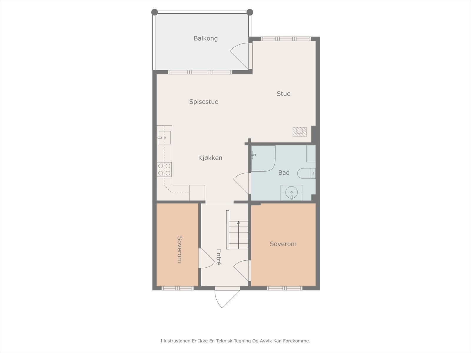 Plantegning, leilighet. Galleribilde