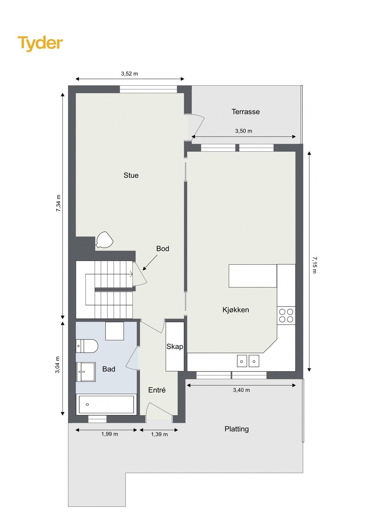 Plantegning - 1. etasje. Galleribilde