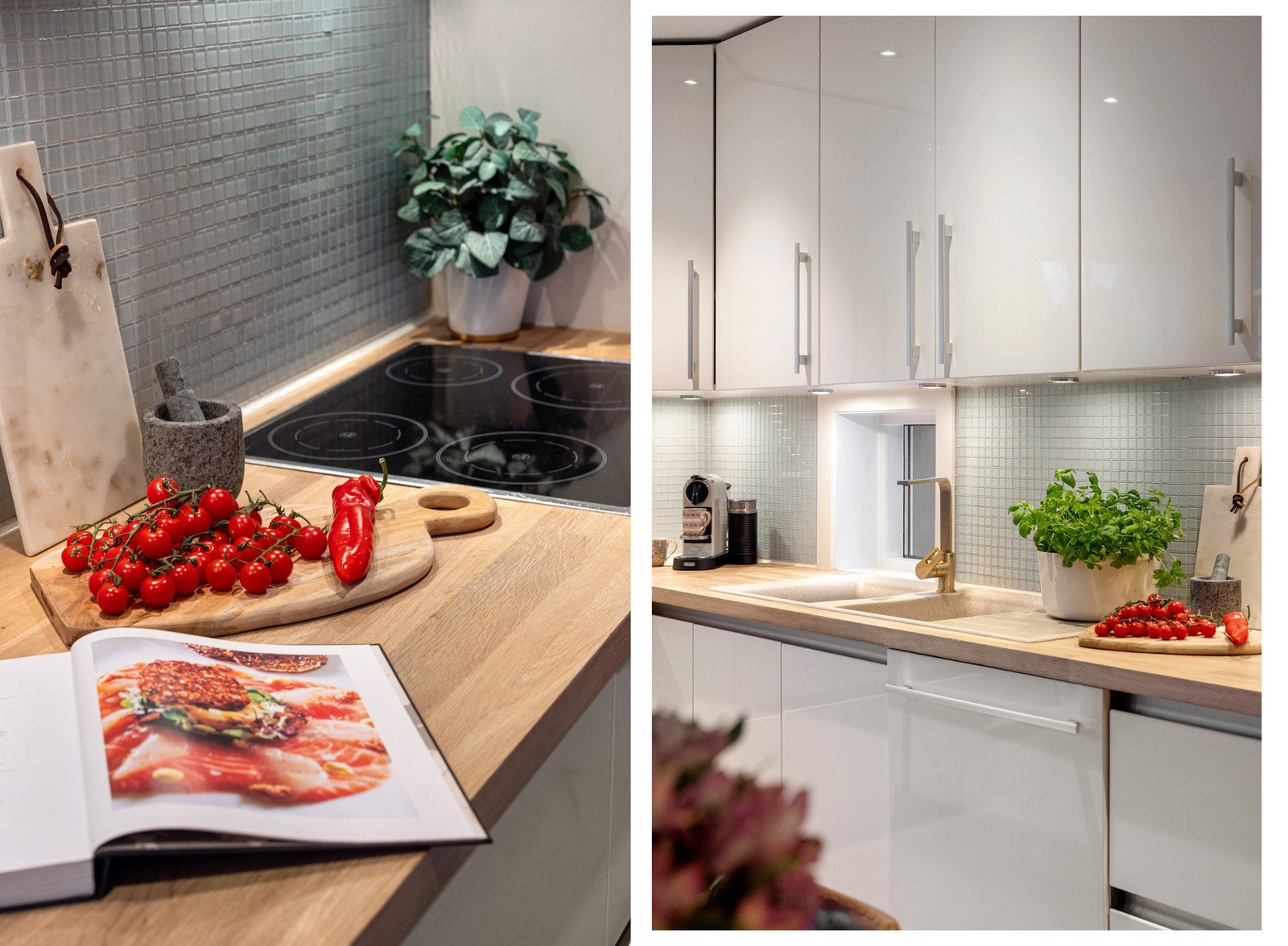 Benkeplate i tre skaper et lunt uttrykk Galleribilde