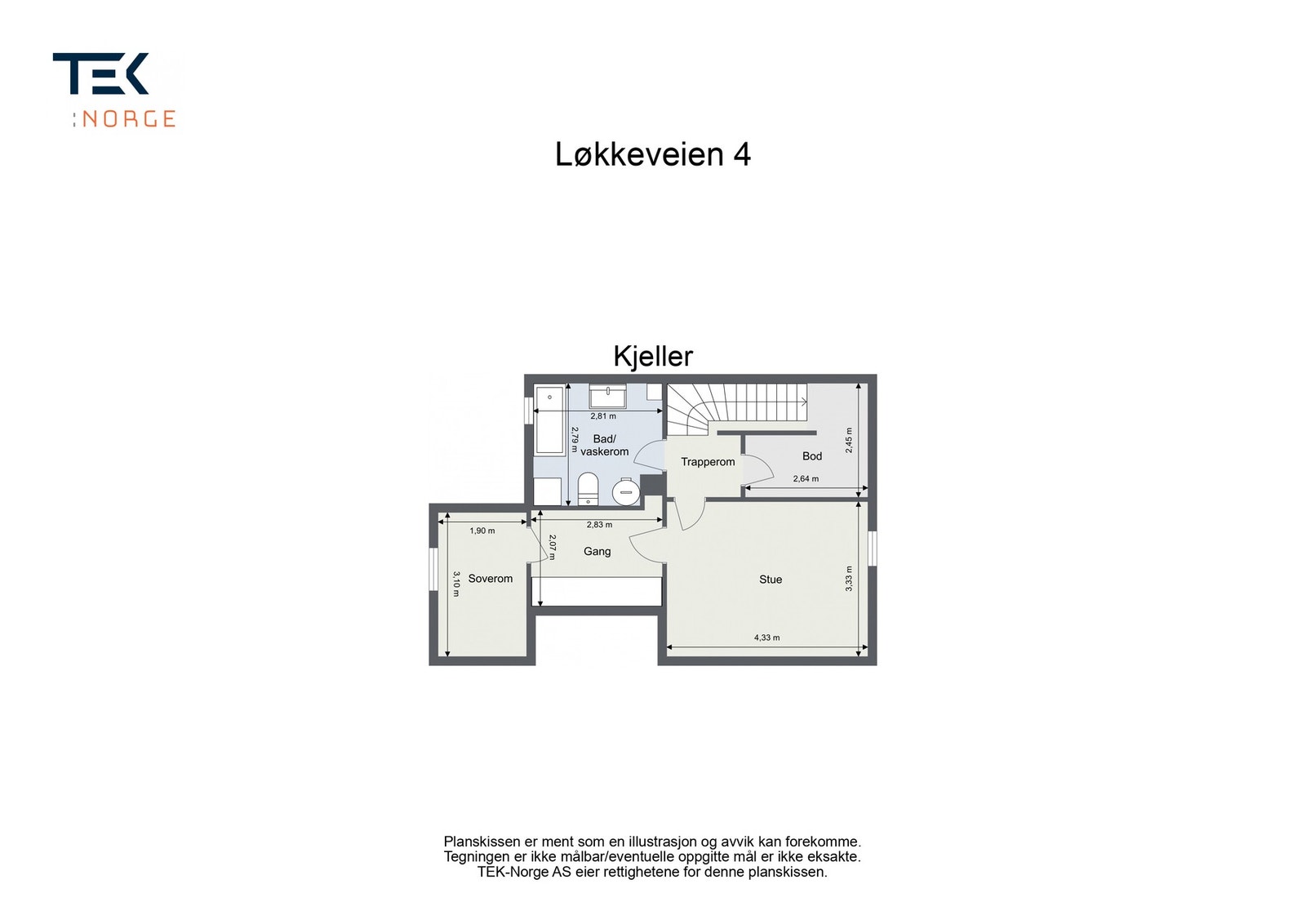 Plantegning - underetasjen Galleribilde