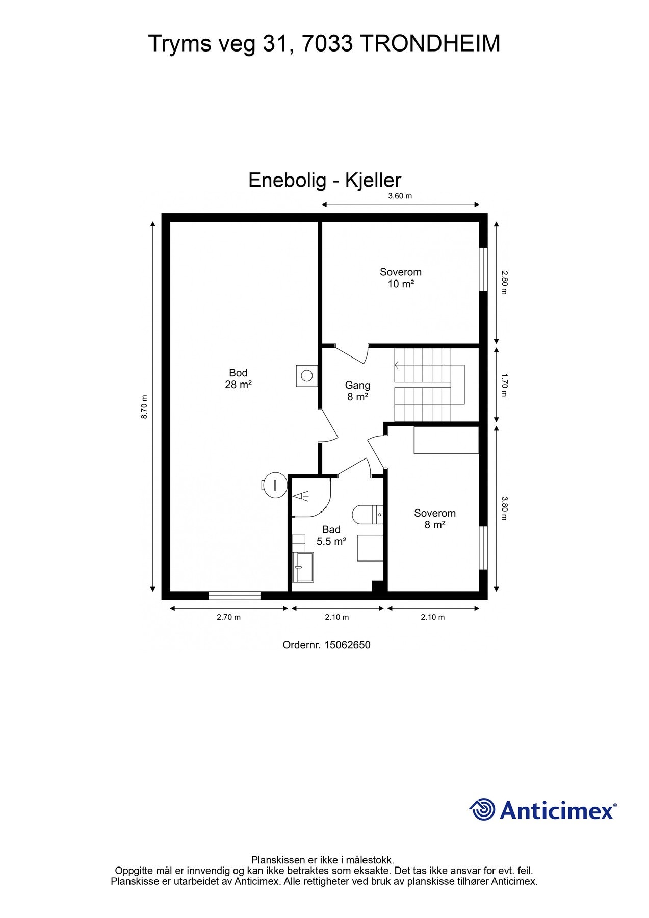 Planskisse kjeller. Galleribilde