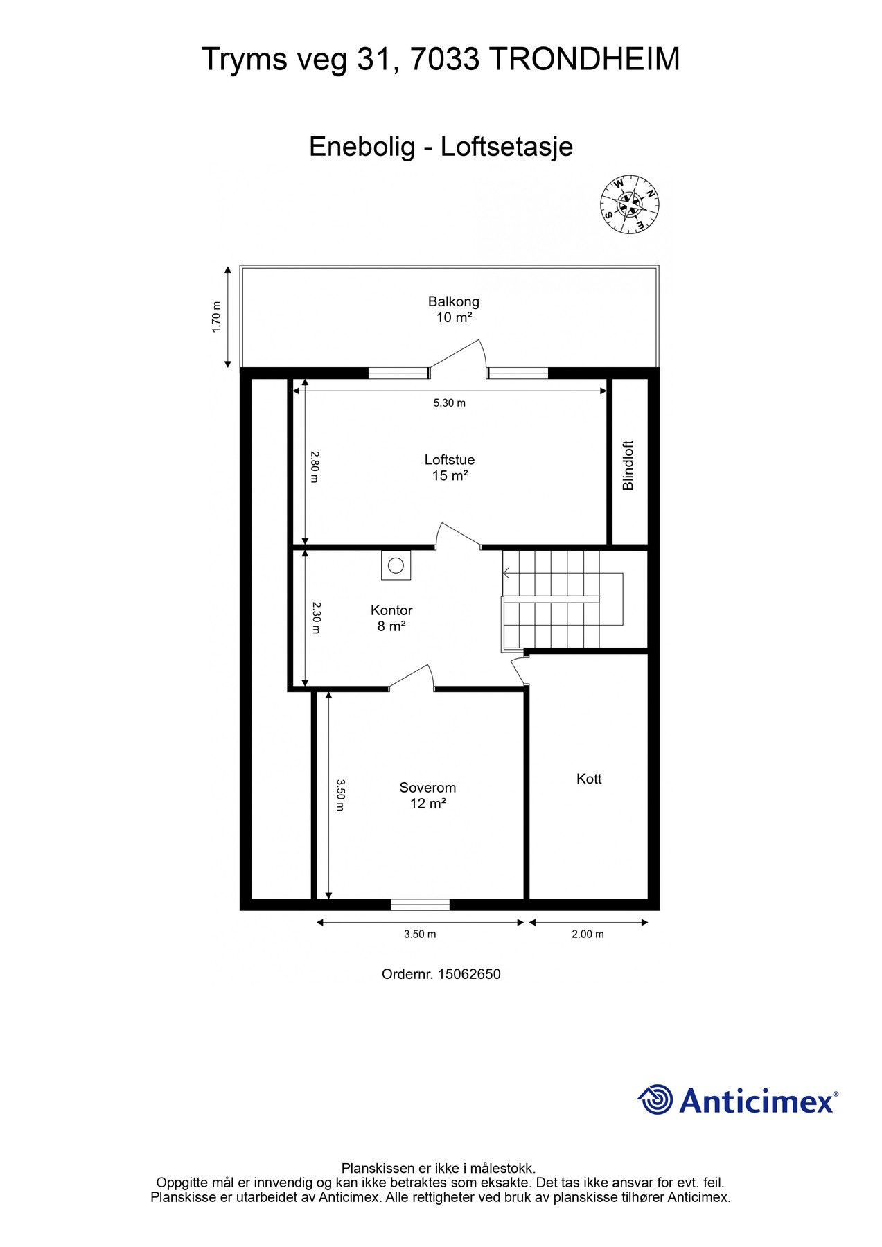 Planskisse loft. Galleribilde