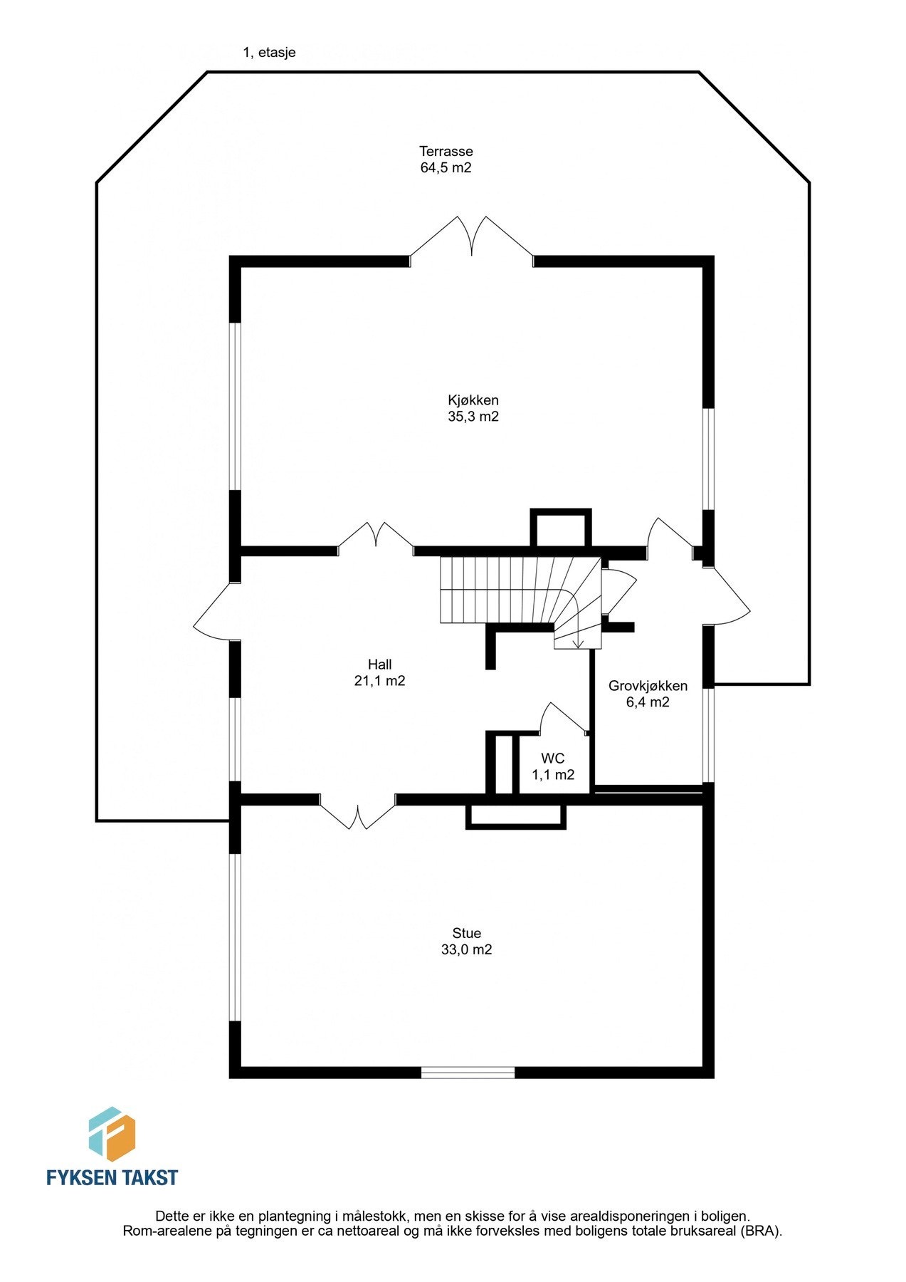 Planskisse 1. etasje. Galleribilde