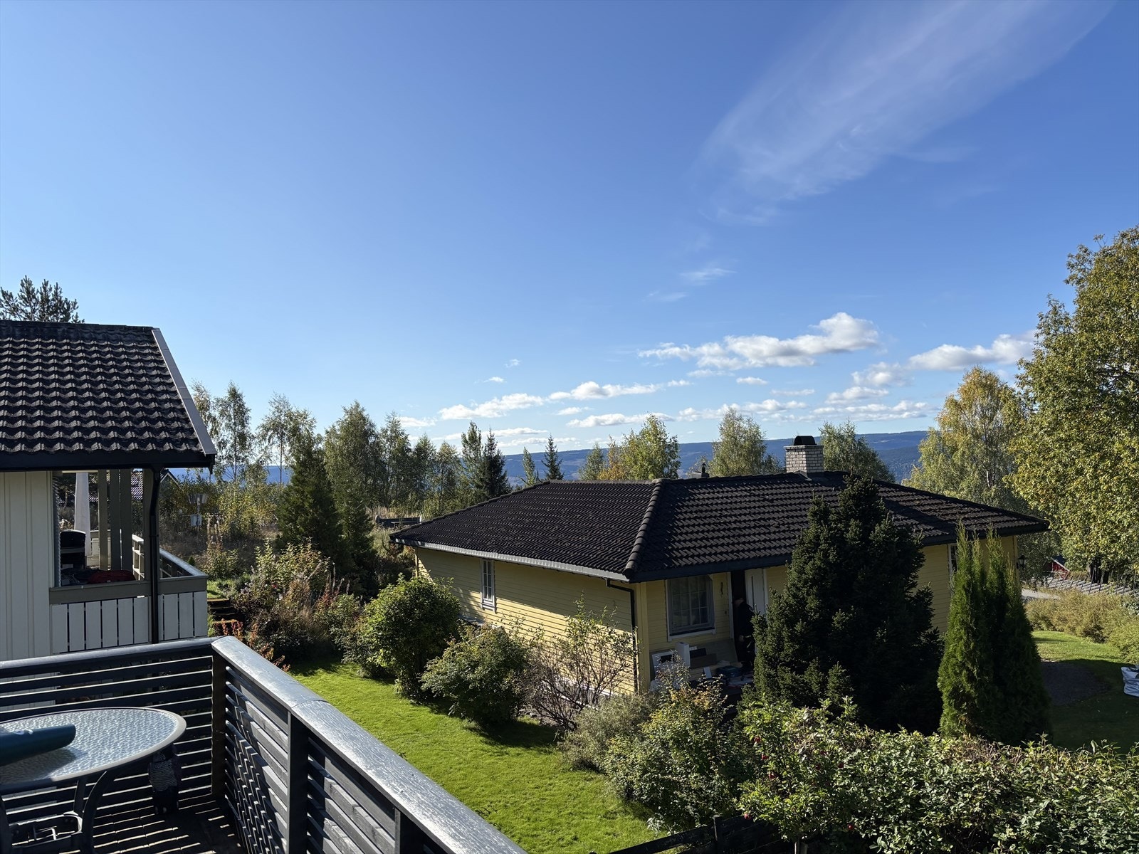 God solgang, utsikt mot sørvest fra veranda. Galleribilde