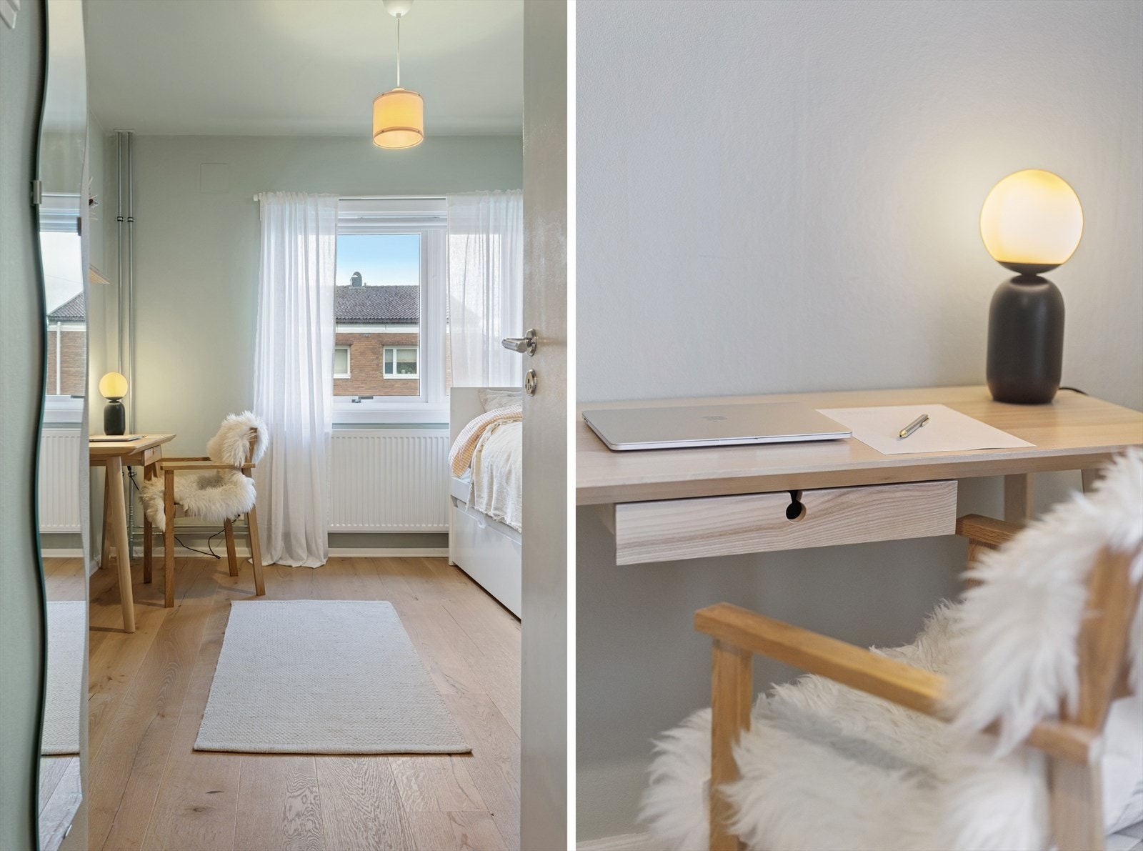 Det er nye radiatorer fra 2024 og borettslaget har gått over til bergvarme. Galleribilde