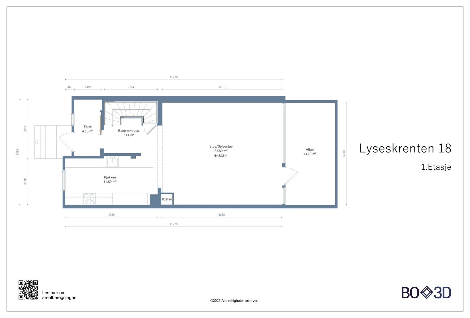 Plantegning 1. etasje Galleribilde