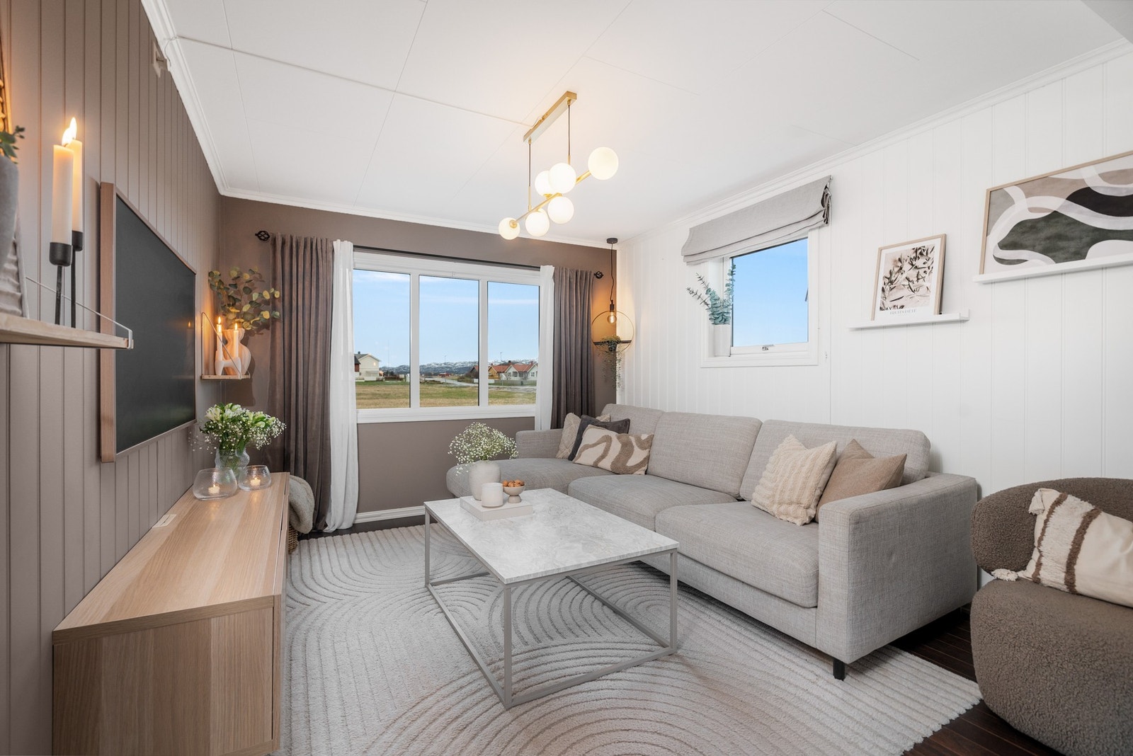 Stue med flott utsikt Galleribilde