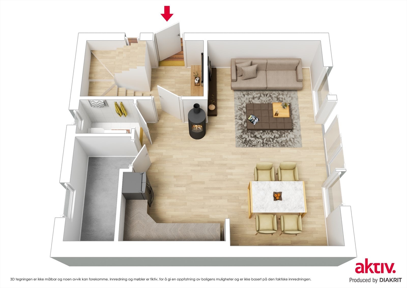 3D plantegning Galleribilde
