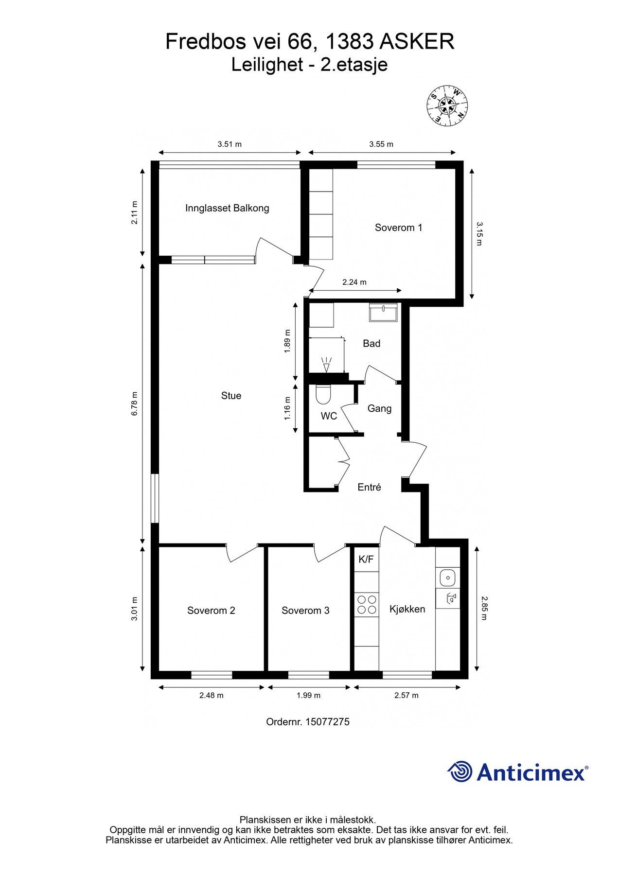 Nå skal vi inn, men først planskisse så du får orientert deg litt før du ser videre. Galleribilde