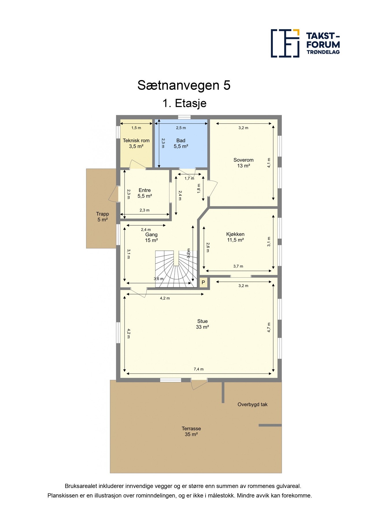 Plantegning - 1. etasje. Galleribilde